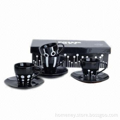 New Bone China Porcelain Mugs with Saucer, Dishwasher and Microwave Safe